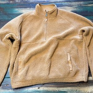Boxercraft Men's Zip-Up Tan Fleece Sweater